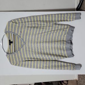 Grey and light yellow striped sweater